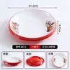 Platos Especiales para Cangrejos, Restaurante de Mariscos a la Barbacoa, Platos para Langosta, Platos Grandes Doble Asa de Melamina, Platos Grandes para Hot Pot de Pollo Picante