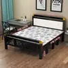 Cama plegable para uso doméstico, cama doble con estructura de hierro y colchón, cama sencilla para viviendas de alquiler, cama de tablero duro, cama para siesta en la oficina, cama individual