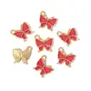 Óleo de Gotejamento em Liga com Pingente Pérola Borboleta Pingente Brincos DIY Feitos à Mão Charms de Brinco Pulseiras Colares Acessórios de Joias