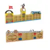 Estante para Jardim de Infância Armário Combinado de Brinquedos Infantis Armário de Armazenamento com Formato de Desenho Animado Armazenamento de Madeira Placa à Prova de Fogo Estante de Livros