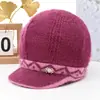 Gorro de Invierno para Mujeres de Mediana Edad y Mayores Abuela Mamá Persona Mayor Gorro Cálido Más Terciopelo Protección contra el Frío Lana Gorro de Punto para Señora Mayor