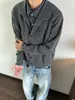 Suéter de cárdigan casual retro americano de cuello medio para hombres y mujeres, adecuado para primavera y otoño, estilo nicho para commuting, versátil, tejido suelto y casual