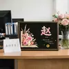 Marco de fotos conmemorativo para profesor con flores secas eternas, se puede grabar, un regalo creativo y práctico para la clase para darle al profesor tutor en el Día del Maestro.