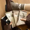 Calcetines de lana cálidos de forro polar engrosado para otoño e invierno para mujer con bordes enrollados, estilo universitario, calcetines holgados de cachemira modernos japoneses