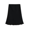 Falda de Malla a Cuadros de Color en Contraste Estilo Academia Vintage Costuras con Lazo Cintura Alta Adelgazante Combinación Versátil Vestido Midi con Bajo Asimétrico