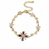 Pulsera Extraíble de Flor de Zirconia Estilo Bosque, Pulsera Dulce y de Moda Estilo Ins, Joyería de Lujo Ligero y de Gama Alta para Viajes Diarios para Mujeres