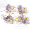 Grampo de cabelo de florzinha margarida artificial de 5 pétalas, decoração de casamento em cores de outono, acessórios de material DIY para guirlanda de cabeça, flores