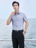 Nova Camisa Profissional Cinza Claro para Homens, Camisa de Seda Modal, Roupa de Trabalho de Negócios de Alta Qualidade, Vendas da Loja 4S