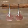 Brincos de ametista com pedra natural em forma de gota, novos, simples e elegantes, de alta qualidade, com olho de tigre, joias da moda europeia e americana