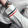 Camisa masculina de manga comprida, nova, da moda, cor sólida, casual, para jovens, negócios, listrada, combinando com cores, slim fit, camisa masculina para homens