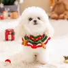 Bufanda de Punto con Cuernos de Reno y Muñeco de Nieve Navideño Transfronteriza para Gatos y Perros, Bufanda de Otoño e Invierno, Accesorios de Disfraz Festivo, Bufanda para Mascotas