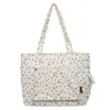 Bolso de Mujer Versátil y Práctico Bolso de Mano Retro de Pana Impresión de Lazo Transfronteriza Gran Capacidad Bolso de Hombro Casual para Viajar