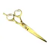 Tijeras de Peluquería Color Dorado, Tijeras para Cortar el Cabello, Tijeras Planas, Tijeras Entresacadoras, Peluquero de Salón de Peluquería