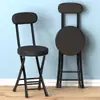 Silla Plegable Taburete Pequeño Uso en Casa Taburete Plegable Resistente Taburete Alto Taburete Sencillo con Respaldo Taburete Redondo Portátil