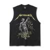 2025 Verano Transfronterizo Metallica Estilo Americano Retro Algodón de Alto Gramaje Camiseta Chaleco Estampado Chaleco de Hombre
