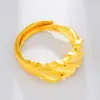 Anillo de apertura con lluvia de meteoritos chapado en oro duro 3D, de latón puro, dorado arena, para hombre y mujer.