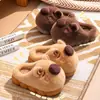 Pantuflas de algodón para niños con diseño de capibara para invierno, cálidas y afelpadas para niños y niñas, adecuadas para niños mayores y uso doméstico padre-hijo, con diseño de talón cerrado