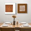Pintura decorativa abstrata de luxo leve laranja simples moderna quadrada pintura suave para pendurar arte mural pintura núcleo atacado