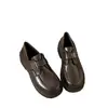 Zapatos Pequeños de Cuero Estilo Británico para Mujer 2026 Otoño Nuevos Marrones Zapatos de Trabajo Uniforme JK Mocasines sin Cordones Planos Versátiles