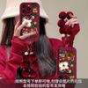 Corrente de boneca de urso de Natal para capa de telefone Apple 16 15Pro Silicone fosco 14 Furos finos Resistente a quedas 13/12
