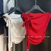 Camiseta Corta de Manga Corta con Diseño Coreano de Verano 2026, Estilo Nicho de Un Hombro para Mujer, Corte Ajustado y Top Corto Versátil para Mujer