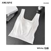Camiseta AMUSIVE Beauty Costas Abertas com Alças Cruzadas e Bojo Feminina Costas Cruzadas em U Costas Bonitas Slim Fit Para Usar por Baixo