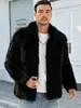 N0197 Chaqueta de moda transfronteriza europea y americana para hombre con solapa de piel sintética, cálida de comercio exterior de piel sintética de zorro, nuevo modelo de otoño e invierno