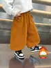 Ropa de Invierno para Niños Botón Triangular de Terciopelo Pantalones Casuales Estilo Coreano Mono Infantil Pantalones de Linterna Sueltos de Terciopelo Pantalones para Bebé