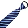 Fabricante Hombres Negros Casual Rayas Azules Corbata de Negocios Corbata Perezosa 8cm Corbata sin Corbata al por Mayor Cremallera