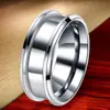 Anillo de Acero Inoxidable de 8 mm para Hombre Transfronterizo Sin Color Doble Ranura Biselada Barra de Acero de Titanio Anillo para el Dedo Anillo para el Dedo de Comida Joyería Popular