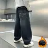 Z5872 Zhaoyangtong Calça Jeans de Veludo Casual Moda Inverno Masculina Calça Quente Fashionável Tendência