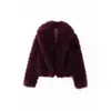 Fábrica de Ropa para Mujer Transfronteriza Venta al por Mayor 2026 Estilo Retro Francés Elegante Moderno Versátil Cálido Abrigo Corto de Piel