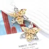 Brincos de Liga Metálica com Design Exagerado, Combinação de Duas Cores, Flor, Estilo Retro Pastoral Europeu e Americano, Brincos de Folha para Mulheres, Transfronteiriço