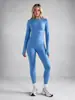 Nuevo Set de Yoga Cepillado para Mujer Otoño/Invierno 2026 Alta Elasticidad Manga Larga Ropa Deportiva Transpirable para Exteriores Set de Fitness