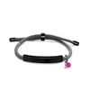 Pulseira de Corda de Mão Multicor Transfronteiriça Europeia e Americana Material em Branco Pronto para Uso Acessórios de Diamante Roxo Rosa Gravação Presente Pulseira de Aço Inoxidável