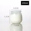 Botella de Vidrio Transparente Espesado para Pudín con Tapa, Botella para Yogur, Botella de Leche, Botella Vacía para Reenvasado de Gelatina, Venta al por Mayor