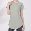 Ropa de Yoga Deportiva de Manga Corta para Mujer Primavera y Verano Holgada Fitness Running Secado Rápido Camiseta de Manga Corta Traje Transpirable de Pilates