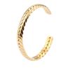 Pulseira Aberta Simples e Moderna de Aço Inoxidável com Espiga de Trigo em Forma de C, Aço Titânio Banhado a Ouro 18K Transfronteiriço, Pulseira Feminina da Moda