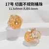 Pingente de Cristal Branco Natural Pulseira DIY Feita à Mão Gota Pequena Banhado a Ouro 24K Espaçador Multifacetado Acessórios de Cristal