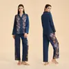 Nuevo Traje de Pantalón Largo de Chifón Satinado Estampado Suelto y Cómodo de Amazon Ropa de Casa Se Puede Usar Afuera Tz3999