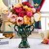 Adornos de Jarrón de Cerámica Europeo, Arreglos Florales de Lujo para Sala de Estar, Mesa de Comedor para el Hogar, Consola de TV para la Entrada, Decoraciones para Vitrina de Vinos