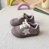 Zapatos para caminar de bebé, zapatos para niños con suelas blandas, zapatillas de bloqueo de color con estampado de estrellas para niños y niñas, zapatos casuales cómodos estilo otoño