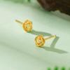 Pendientes de plata de ley S925 con forma de rosa a juego, con incrustaciones de circonita amarilla, temperamento dulce para niñas.