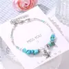 Tobillera Personalizada Transfronteriza de Concha y Estrella de Mar Bohemia Turquesa Joyería para Playa Oceánica Accesorios para Mujeres
