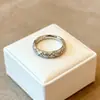 Estilo Popular Libro Rojo Estilo Vintage Anillo de Espiga de Trigo con Diamantes Brillantes Anillo de Banda Ancha de Espiga de Trigo Retro Vintage para Mujer Acabado Cepillado