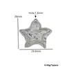 Colar de Aço Inoxidável com Pingente de Coração Plissado e Estrela de Cinco Pontas Banhado em Ouro 18K Color-Preserving Acessórios para Joias de Titânio DIY