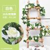 Decoración de arco de boda de ratán de rosa de simulación, paisajismo comercial con enredaderas que cubren la pared, flores artificiales al por mayor