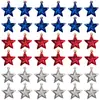 Suministro Exclusivo Transfronterizo para el Día de la Independencia de los Estados Unidos: Colgantes de Estrella de Cinco Puntas Electroplateados 3D, Bandera de Estrella y Rayas Roja, Azul y Blanca de 7 cm, 18 Piezas