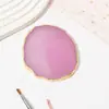 Nova Paleta de Cores para Nail Art de Resina Imitação de Ágata Antiderrapante com Borda Dourada para Exibição e Fotografia de Unhas