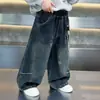 Pantalones vaqueros para niño, colección primavera/otoño, nuevo estilo 2026, con colgante de estrella de cinco puntas, pantalones de moda, pantalones largos de otoño para niños, pantalones casuales